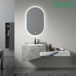 Tocador de baño de estilo moderno con <span class=keywords><strong>encimera</strong></span> de piedra de losa de <span class=keywords><strong>roca</strong></span> <span class=keywords><strong>Lavabo</strong></span> de cerámica LED inteligente <span class=keywords><strong>Lavabo</strong></span> - Product Image 3