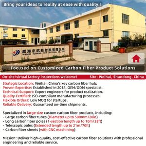 Fabricante Directo de Fábrica de Tubos de Fibra de Carbono Personalizados de 10 pies y 70 pies, 3K, Alto Módulo, Ligeros, de Alta Resistencia, Telescópicos, para Paneles Solares - Product Image 4