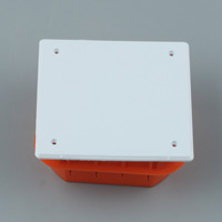 Boîte de jonction électrique carrée en PVC orange avec couvercle en plastique blanc, boîte de distribution dissimulée ignifuge