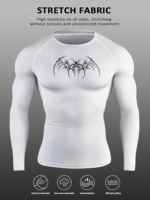 T-shirt sportif à manches longues et col rond pour homme, coupe ajustée, tissu en soie de lait hautement élastique, évacuation de l'humidité, séchage rapide, entraînement physique
