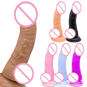 Dildo transparent en cristal de 19*4,5 cm pour stimulation du point G, jouet sexuel féminin, équipement de protection réaliste, jouet sexuel pour adultes - Product Image 1