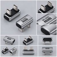 Adaptateur d'extension USB C vers USB C, double mâle vers femelle, en alliage d'aluminium, pour ordinateur portable, double port