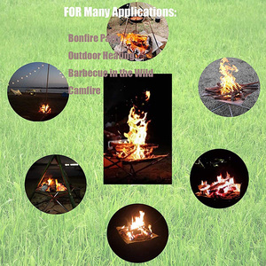 HOT SALE <strong>Portable</strong> <strong>Fire</strong> <strong>Pit</strong> With Carrying Bag Rollable Stainless Steel Charcoal Mesh Folding Stands Bonfire Firepits Wood Burning - Product Image 6