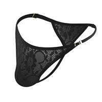 Sous-vêtements sexy pour hommes à lacets, taille basse, string, ouverture latérale, bouton réglable, T-pants respirant, séchage rapide, vente chaude