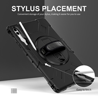 Casing Tablet Anti Benturan dengan Penyangga Putar 360 Derajat, Tali Selempang, dan Tempat Pena untuk Samsung Galaxy S11 Ultra 14.6 Inch SM-X930 SM-X936B