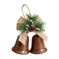 Décoration de Noël en tissu, carillon éolien, style vintage européen-américain, avec nœuds, pommes de pin, baies rouges, aiguilles vertes, design ouvert, arbre