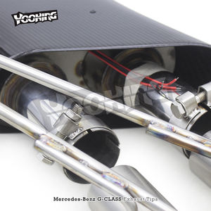 メルセデスベンツG500G550 W463AW464ステンレス鋼排気管カーボンファイバーチップテールスロート用YOOKING Led排気チップ - Product Image 6