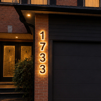Numéros d'adresse pour maisons, numéros de maison rétroéclairés personnalisés, panneau d'adresse lumineux, numéros en acier inoxydable, numéros de maison LED