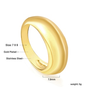 Anelli da Donna a Forma di Cuore in Acciaio Inossidabile Personalizzabili all'Ingrosso Impermeabili Placcati Oro 18k Spessi a Cornetto Intrecciato a Cupola - Product Image 4