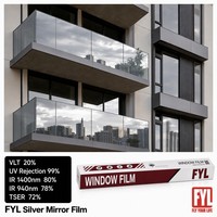 Film intelligent réfléchissant pour plaque d'immatriculation, film miroir premium pour vitres de bâtiment, 2 mil, IRR70%+ UV99%, film miroir unidirectionnel, isolation thermique automobile