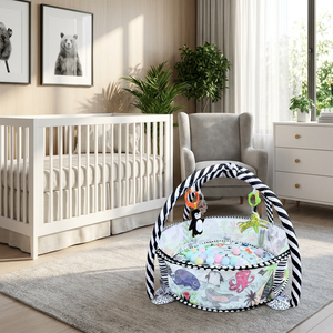 Centro de Actividades para Bebés Lavable con Rayas Verdes, 5 en 1, Tema de León de la Jungla, Tapete de Juego con Piscina de <span class=keywords><strong>Pelotas</strong></span> de Malla Transpirable y Tapete de Juguetes - Product Image 1
