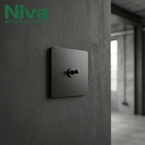 Niva 1'li <span class=keywords><strong>2</strong></span> Yollu Otel Pirinç Geçişli Anahtar Retro Stil Paslanmaz Çelik Panel Duvar Elektrik Prizleri Ev İçin Lüks Modern - Product Image 2