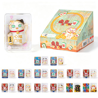 Figurines Mystères de Collection en Résine Thème Mahjong Chat Porte-Bonheur, Jouet Tendance Culturel Oriental, Boîte Mystère pour Cadeaux
