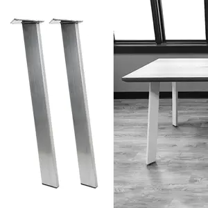 Pieds de meuble de <span class=keywords><strong>Table</strong></span> à manger en <span class=keywords><strong>acier</strong></span> brut, 1 pièce, hauteur de meubles en métal, <span class=keywords><strong>pour</strong></span> une hauteur, 2 unités - Product Image 1