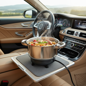 <span class=keywords><strong>Wok</strong></span> Eléctrico Portátil de Acero Inoxidable de 1-2L Multifuncional con 12V 24V para Auto, Camión y <span class=keywords><strong>Camping</strong></span> - Product Image 2