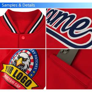 Chaqueta universitaria Unisex personalizada 2025, ropa de calle Bomber para hombre con costura de logotipo de número de nombre personalizado para béisbol y deportes - Product Image 3