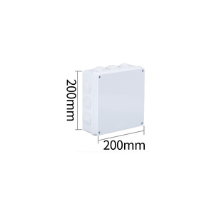 Caja de Conexiones Impermeable IP65 de 200x200x80mm, Plástico ABS, Pre-perforada con 12 Orificios, Tapones de Goma y Tira de Sellado Integrada para Exteriores - Product Image 1