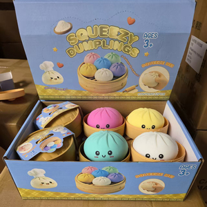 Almacén de EE. UU. Venta al por mayor a granel Juguetes sensoriales blandos arcoíris Grandes Jumbo con purpurina Misteriosos Squishy tipo Dumpling Bolas antiestrés Caja Sorpresa - Product Image 3