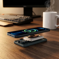 Batterie externe magnétique portable 10000 mAh, mince et légère, mini chargeur sans fil rapide pour téléphone portable 5000 mAh avec logo personnalisé