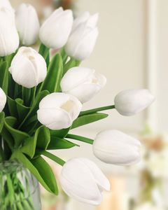 Tulipanes Artificiales Blancos de Seda, Flores Sueltas para el Día de la Madre, Pascua, Regalos de San Valentín, Decoración del Hogar, Cocina y Bodas - Product Image 2