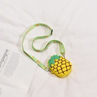 Sac à main pour filles à la mode en gros, sacs à main pour enfants, forme de fruit en silicone ananas, avocat, fraise rouge, fermeture éclair, bandoulière