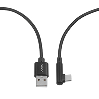 Câble USB-A vers Type-C à 90 degrés, USB 2.0 480 Mbps, coque en aluminium, 3A, charge rapide, synchronisation des données - Prix de gros, échantillon gratuit