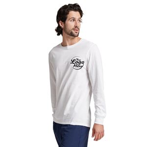 <b>White</b> <b>Long</b> <b>Sleeve</b> Crewneck Pullover <b>T</b>-<b>Shirt</b> Casual Fashion with OEM Logo Knitted Fabric Collared Neck <b>T</b>-<b>Shirt</b> Wear - Product Image 1