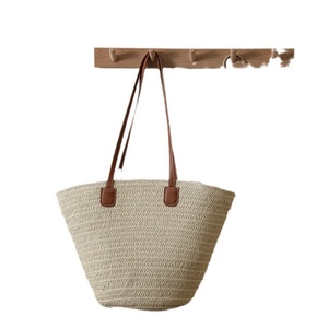 Borsa Tote da Donna <span class=keywords><strong>in</strong></span> Paglia Intrecciata Grande Capacità con Chiusura a Cerniera, Design Semplice Monospalla per Vacanze al Mare e Uso <span class=keywords><strong>in</strong></span> Spiaggia - Product Image 5