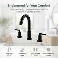 Robinet de salle de bain à deux poignées, monotrou, en acier inoxydable, avec disque en céramique, mitigeur eau chaude et froide, vente en gros usine