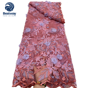 Bestway 3d fiori ricamati con perline <span class=keywords><strong>Tulle</strong></span> netto tessuto di pizzo - Product Image 6