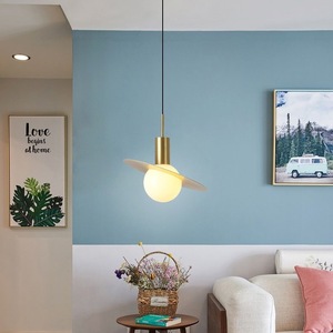 Lámpara Colgante Minimalista de Vidrio Redonda E27 LED Luz Blanca Cálida para Hoteles, Casas de Huéspedes, Dormitorios, Bares, Restaurantes - Product Image 3