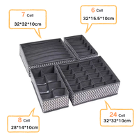 Organisateur de tiroir pliable double en tissu pour vêtements, sous-vêtements, chaussettes, séparateur de placard, salon - Vente en gros