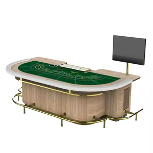Mesa de póquer de juego de tamaño personalizado de alta calidad para 7 personas, mesa de Baccarat de fieltro, fabricante de Dongguan - Product Image 1