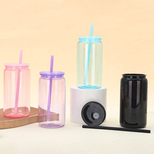 Cheap Colorful 16oz Leakproof <strong>Mason</strong> <strong>Jars</strong> Can Cup Bpa Free Reusable Clear Acrylic Plastic <strong>Tumblers</strong> Mug with Lid and Straw - Product Image 3