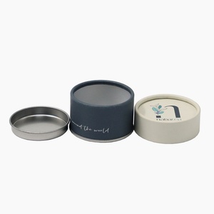 Biodegradable Customized Logo Food Grade Cardboard Case Custom Small <b>Paper</b> Cylinder Tea <b>Leaves</b> Tin with Aluminum Lid - Product Image 5