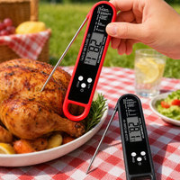 Thermomètre numérique à lecture instantanée pour viande, étanche, avec rétroéclairage, sonde pliable, plage de -50°C à 300°C, précision de 0,8°C, pour barbecue