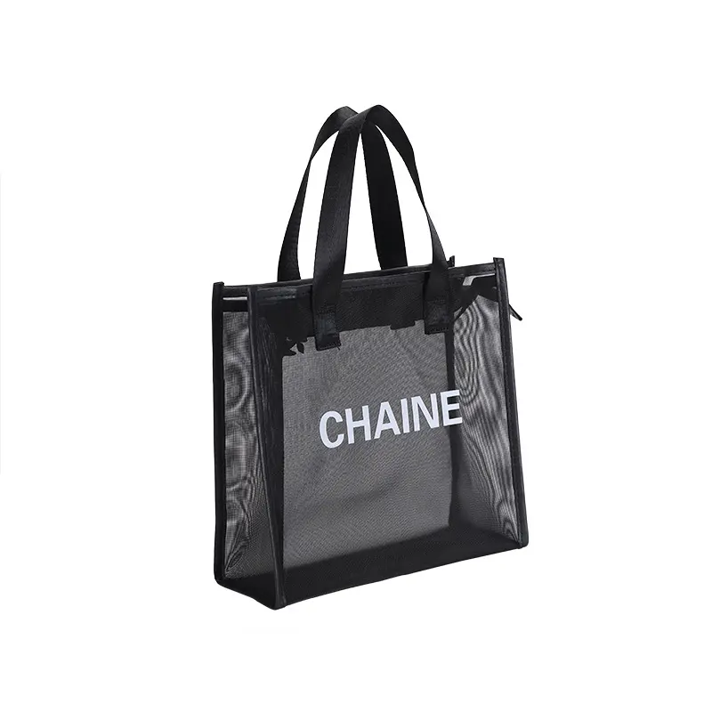 Biểu Tượng Tùy Chỉnh 2023 New Công Suất Lớn Xách Tay Nylon Lưới Rửa Trang Điểm Túi Carry-On Du Lịch Lưới Bãi Biển Mỹ Phẩm Túi