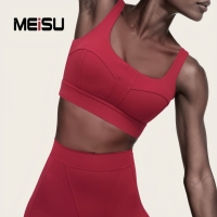 Bra Olahraga Yoga Plus Size Bernapas dengan Logo Custom, Kerah U, Jahitan 3D, Spandex/Nylon, untuk Fitness, Lari, dan Workout Wanita