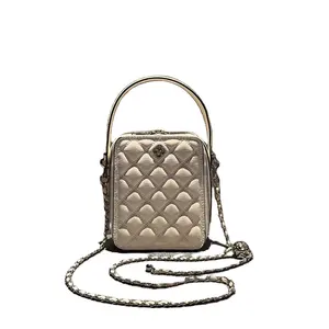 Fashionable Lingge embroider line finalize the design handbag leisure lovely small square bag a shoulder oblique cross bag
