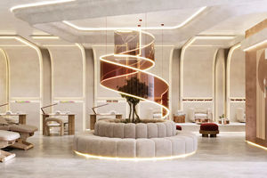 Mobilier de salon de coiffure tendance, design personnalisé, aménagement intérieur de salon de beauté, poste de coiffure avec miroir - Product Image 3