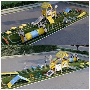 Tunnel de jeu d'agilité pour chien avec planche en PE pour l'entraînement des animaux de compagnie en plein air, cour, jardin, parc pour chiens, équipement d'agilité, parcours d'obstacles - Product Image 2