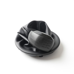 Cache-poussière en cuir noir pour pommeau de levier de vitesse de voiture, modèle 301, couleur unie, compatible avec les housses de volant - Product Image 1