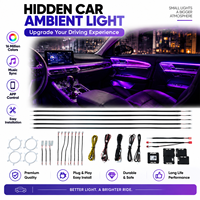 Kit d'éclairage d'ambiance LED RGB pour voiture, bande lumineuse intérieure 12V 5W, éclairage intérieur universel en acrylique, ajustement standard, contrôle par application, garantie 1 an