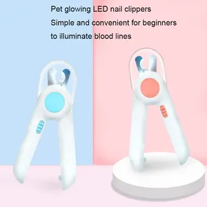 Hot Selling Stainless Steel Pet Nail Clipper With Safety Guard Cat Claw Trimmer LED Dog Nail Clipper With Light