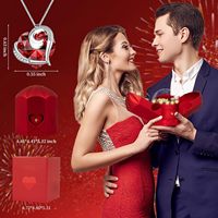 Konservierte Echte Rote Rose Halskette - Geburtstagsgeschenke für Frauen Freundin Mutter Oma - Valentinstag Muttertag Weihnachten