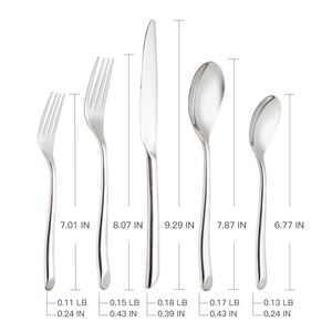 Cubiertos de plata de acero inoxidable 304 personalizados, juego de cubiertos de alta gama a granel, cuchillo, cuchara, tenedor, cubiertos para restaurante - Product Image 3