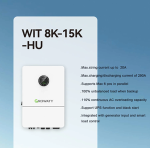 Inversor Híbrido Growatt Trifásico de 48V 8KW 10KW 12KW 15KW WIT 15K-HU en Existencia, Inversor Híbrido para Sistema Solar, UE - Product Image 2