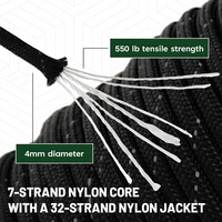 Cordon de parachute en nylon réfléchissant 4 mm 5/32 pouces, type III, 7 brins, 100 pieds, corde utilitaire de survie pour le camping, la randonnée, le bricolage