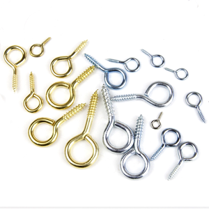 Vis à oeil de fixation en bois coloré crochets vis à filetage d'oeil de mouton M8 * 80mm vis à oeil d'or pour bois - Product Image 4