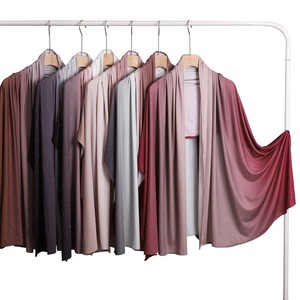 Pañuelos Hijab de punto jersey modernos y a la moda, pañuelos para la cabeza musulmanes elásticos con estampado, chales Hijab de jersey - Product Image 3